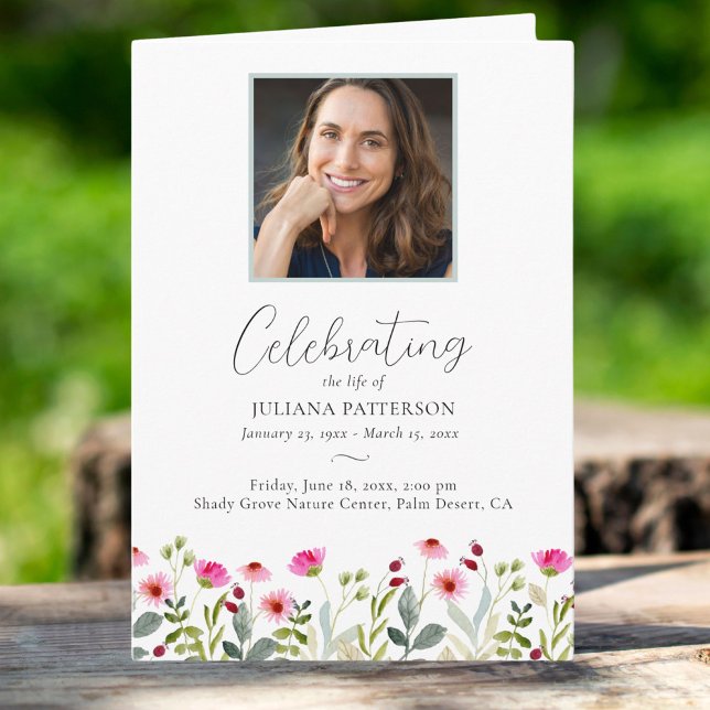 Meadow Wildflowers Order of Service Funeral Photos Programme (Creator Uploaded)