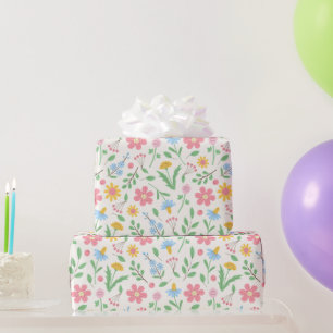 Meadow Wildflowers Pattern Wrapping Paper