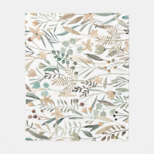Meadow Wildflowers: Watercolor Charm. Fleece Blanket