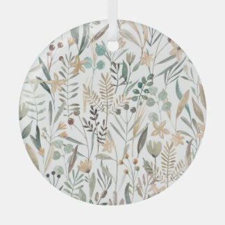 Meadow Wildflowers: Watercolor Charm. Glass Tree Decoration