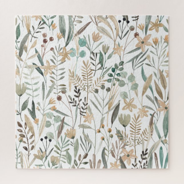 Meadow Wildflowers: Watercolor Charm. Jigsaw Puzzle (Vertical)