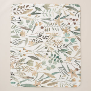 Meadow Wildflowers: Watercolor Charm. Sherpa Blanket