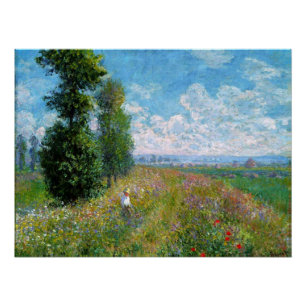 Meadow with Poplars by Claude Monet Poster