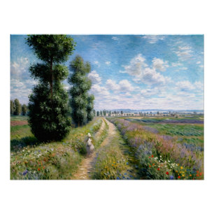 Meadow with Poplars Poster