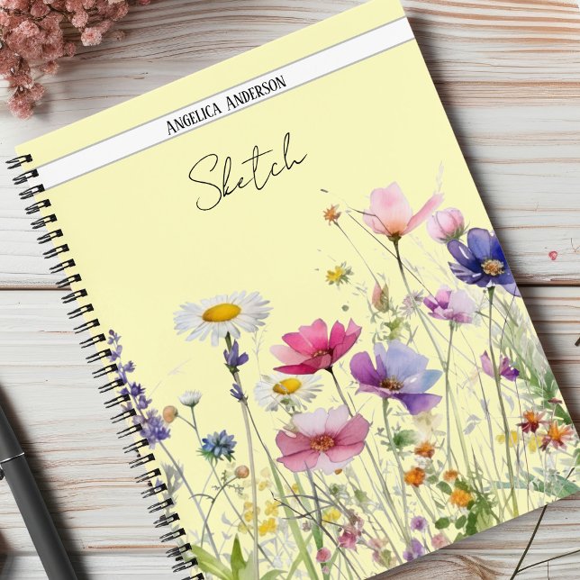 Meadow with Watercolor wildflowers Notebook (Creator Uploaded)