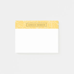 Meadow Yellow Simply Floral Personalised Post-it Notes