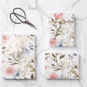 Meadowcore Cottagecore Wildflower Gift Wrapping Paper Sheet