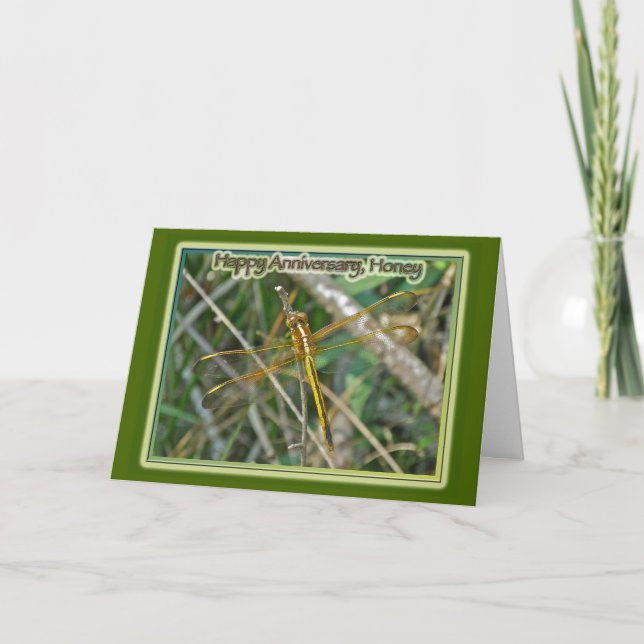 Meadowhawk Dragonfly Anniversary Honey Card (Front)