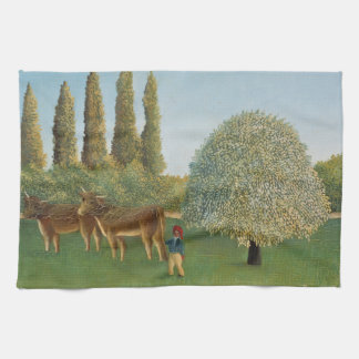 Meadowland (The Pasture), Henri Rousseau,  1910 Tea Towel