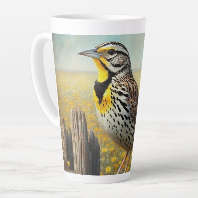 Meadowlark Latte Mug (Left Angle)