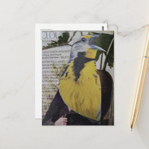 Meadowlark Surreal Collage Postcard