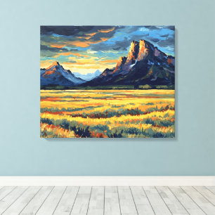 Meadows and Mountains Canvas Print