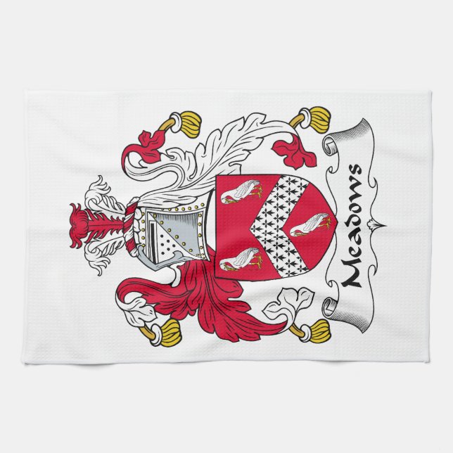 Meadows Family Crest Tea Towel (Horizontal)