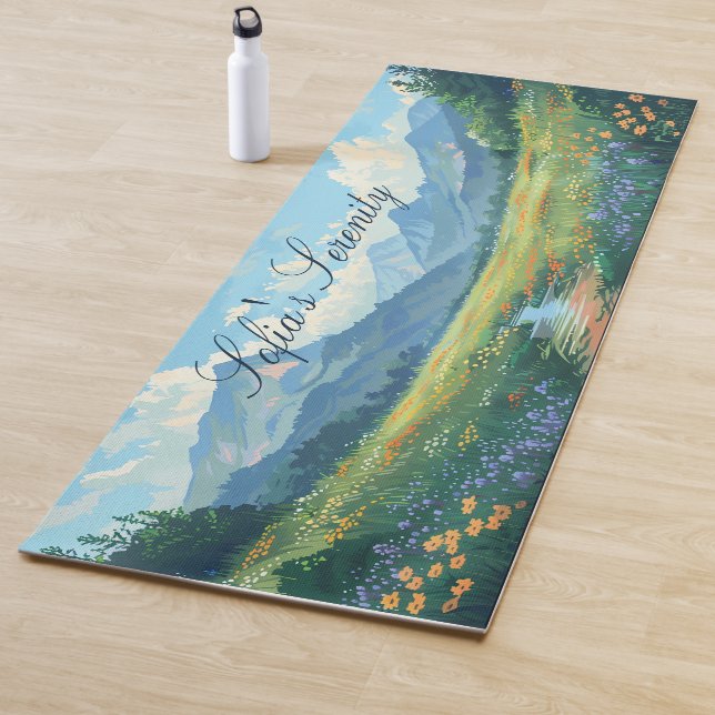 Meadows Mountains And Flowers Nature Serenity Yoga Mat (In Situ)