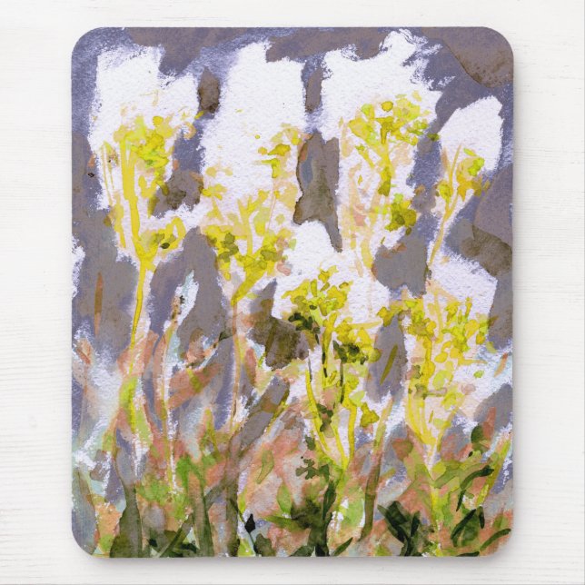Meadowsweet flowers watercolor mouse mat (Front)
