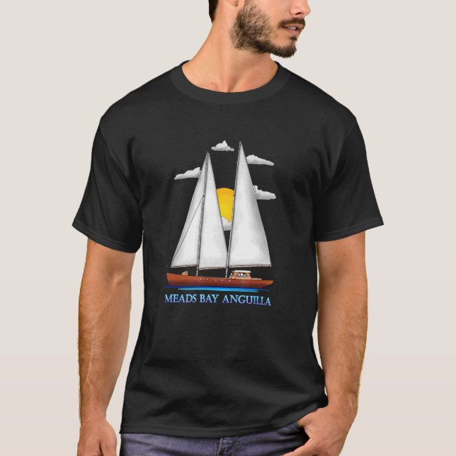 Meads Bay Anguilla Coastal Nautical Sailing Sailor T-Shirt (Front)