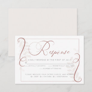 Meal Choice RSVP Cayenne and Blush Invitation