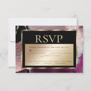 Meal Choice RSVP Gold Metallic Cassis Texture 2 Invitation