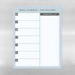 Meal Planner Dry Erase Magnetic Sheet | Blue<br><div class="desc">Personalise this dry erase magnetic sheet with your title of preference to create a custom weekly meal planner or project planner. A blue design features a modern and simple design with plenty of space to write. The spaces for each day of the week allows you to plan your meals and...</div>