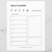 Meal Planner Family Meals Weekly Menu Organiser