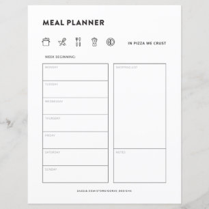 Meal Planner Family Meals Weekly Menu Organiser