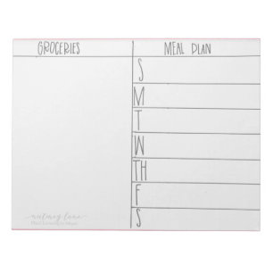 Meal Planning Note Pad