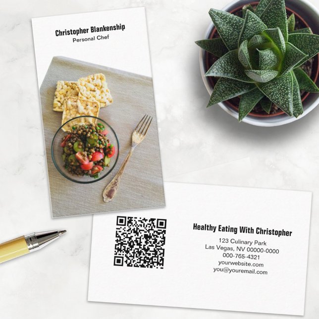Meal Table Setting Personal Chef Custom Photo Business Card (Creator Uploaded)