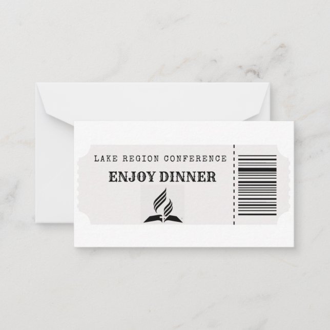 Meal tickets dinner card (Front)