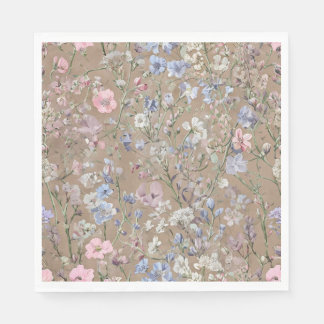 Meal time with flowers. napkin