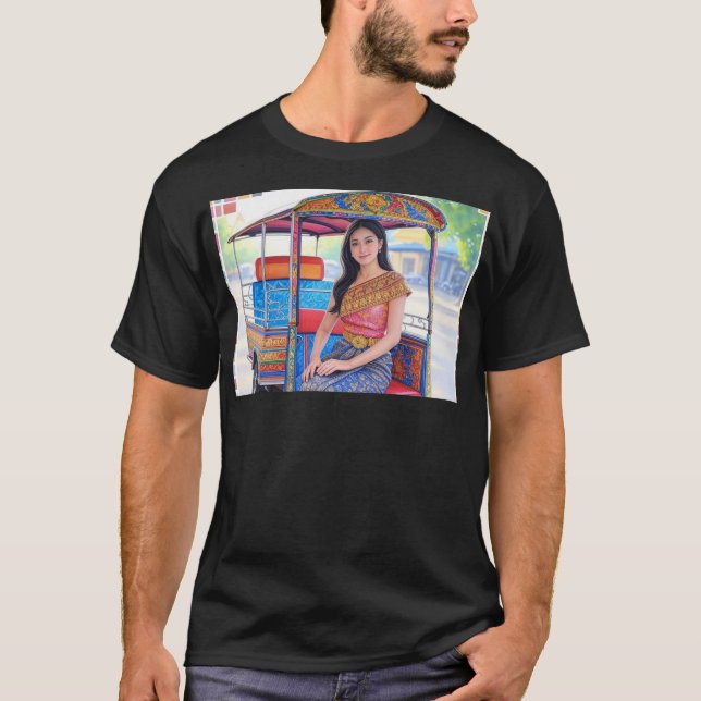 Mealea Rides A Self-Driving Tuk Tuk X T-Shirt (Front)