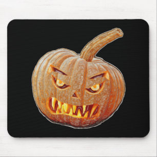 Mean and Ugly Pumpkin Face Mouse Mat
