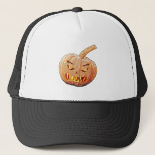 Mean and Ugly Pumpkin Face Trucker Hat