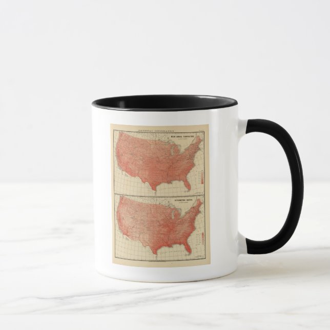 Mean annual temperature, Hypsometric sketch Mug (Right)