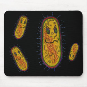 Mean Bacteria Cartoon Character Mouse Mat