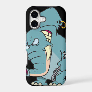mean badass elephant cartoon