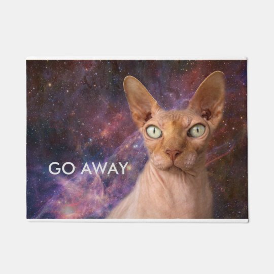 Mean Cat Says Go Away Doormat Zazzle Co Uk