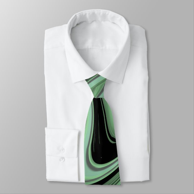 Mean Green Pattern Tie (Tied)