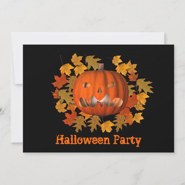 Mean Jack O Lantern Halloween Invitation (Front)