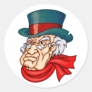 Mean Old Scrooge Classic Round Sticker