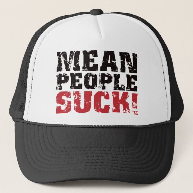 Mean People Suck - Red Trucker Hat (Front)