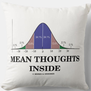 Mean Thoughts Inside (Statistics Humour) Cushion