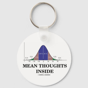 Mean Thoughts Inside (Statistics Humour) Key Ring