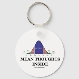 Mean Thoughts Inside (Statistics Humour) Key Ring