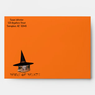 Mean Toad Face Witch Hat Halloween Envelopes