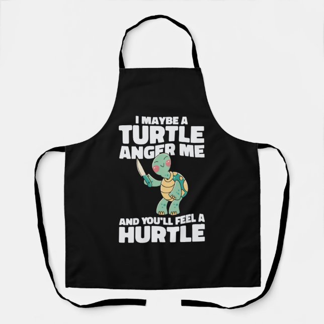 Mean Turtle Reptile Nature Turtle Lover Aquatic  Apron (Front)