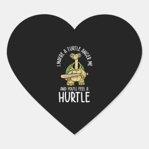 Mean Turtle Reptile Nature Turtle Lover Aquatic Heart Sticker