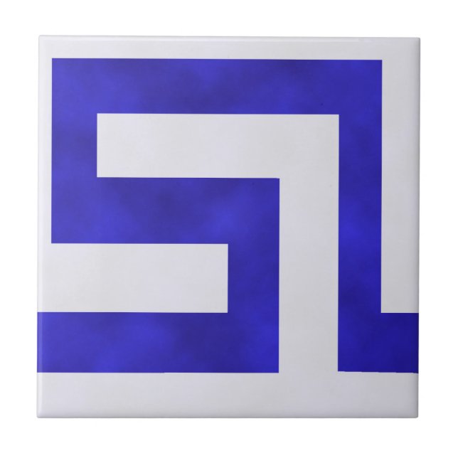 Meander ~ Blue and white Tile (Front)