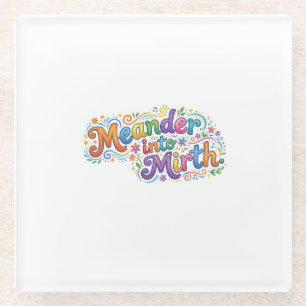 Meander into Mirth – Joyful Snake T-Shirt Design Glass Coaster