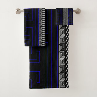 Meander Line Art Bath Towel Set