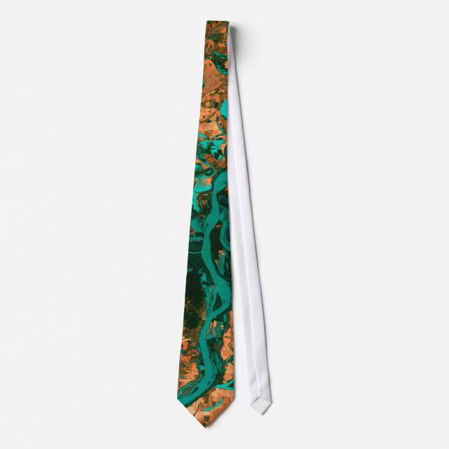 Meandering Mississippi Satellite Image Tie (Front)